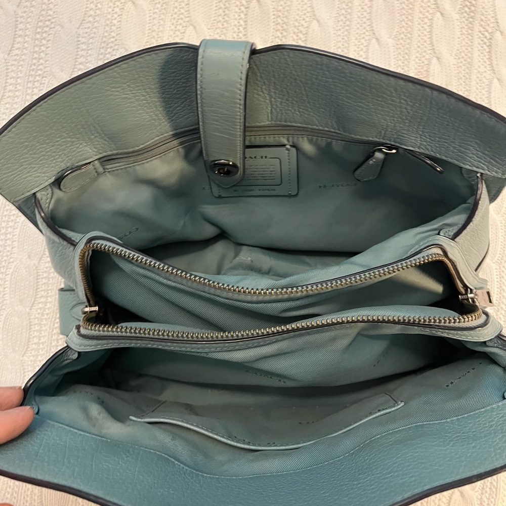 Coach Teal Leather Satchel - Picture 12 of 12